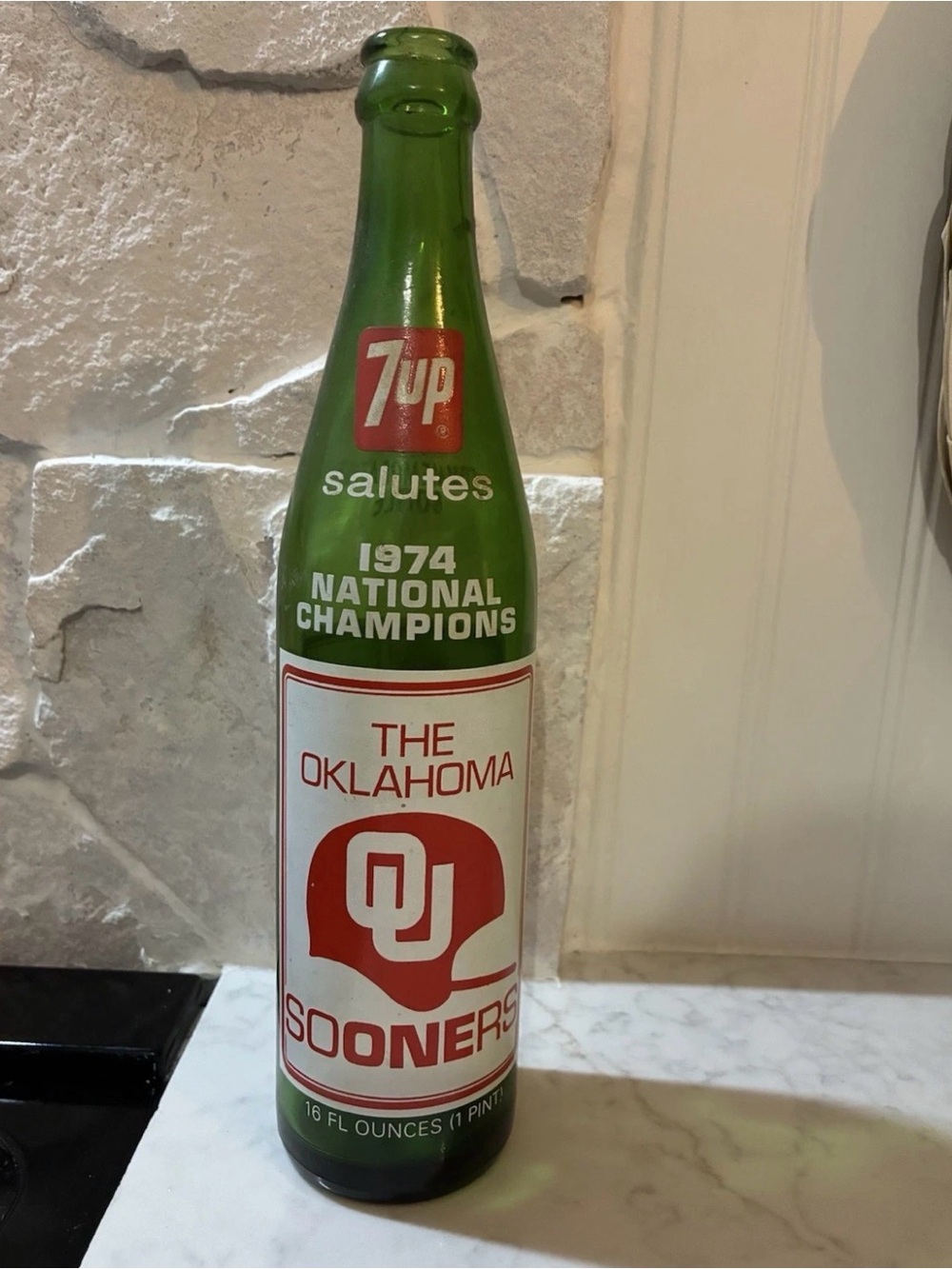 Vintage 1974 Zup OU championship bottle